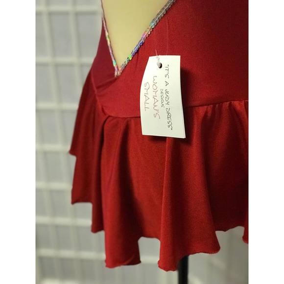 Red Competition Figure Skating Dress - Picture 3 of 4